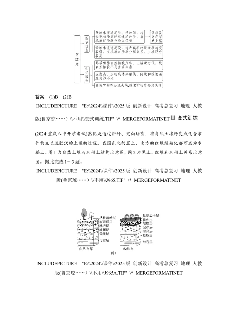 2025届高中地理一轮复习讲义：第一部分自然地理第八单元自然环境的整体性与差异性第39课时　土壤（教师版）_9.2025地理总复习_2025年新高考资料_一轮复习