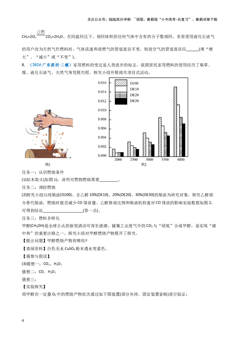 跨学科实践活动06调查家用燃料的变迁与合理使用（原卷版）_02中考总复习（2026版更新中）_05-化学-中考总复习_2025年中考复习资料_跨学科实践备战2025年中考化学命题专项突破