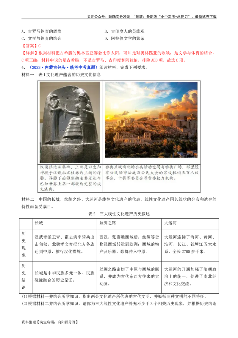 第4课希腊城邦和亚历山大帝国（解析版）_02中考总复习（2026版更新中）_06-历史-中考总复习_2024年中考复习资料_专项复习资料_完三年（2021-2023）中考历史真题分项汇编（全国通用）