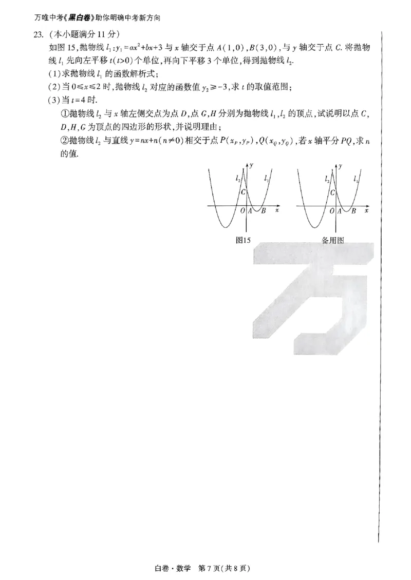 河北黑白试卷_初中资料合集_2025《万唯中考&bull;黑白卷》多地方版（更30省）_2025《万唯中考&bull;黑白卷》7科全套（河北）
