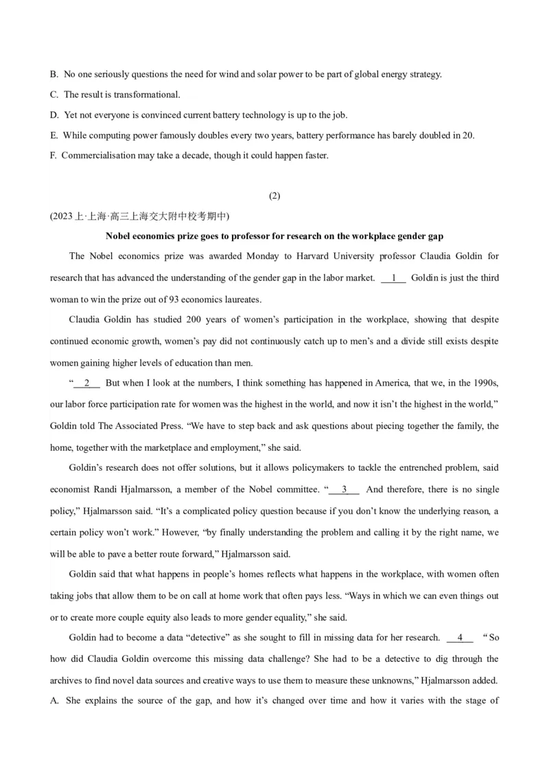 专题15阅读六选四-2024年高考英语二轮热点题型归纳与变式演练（新高考通用）（解析版）_3.2025英语总复习_2024年新高考资料_2.2024二轮复习