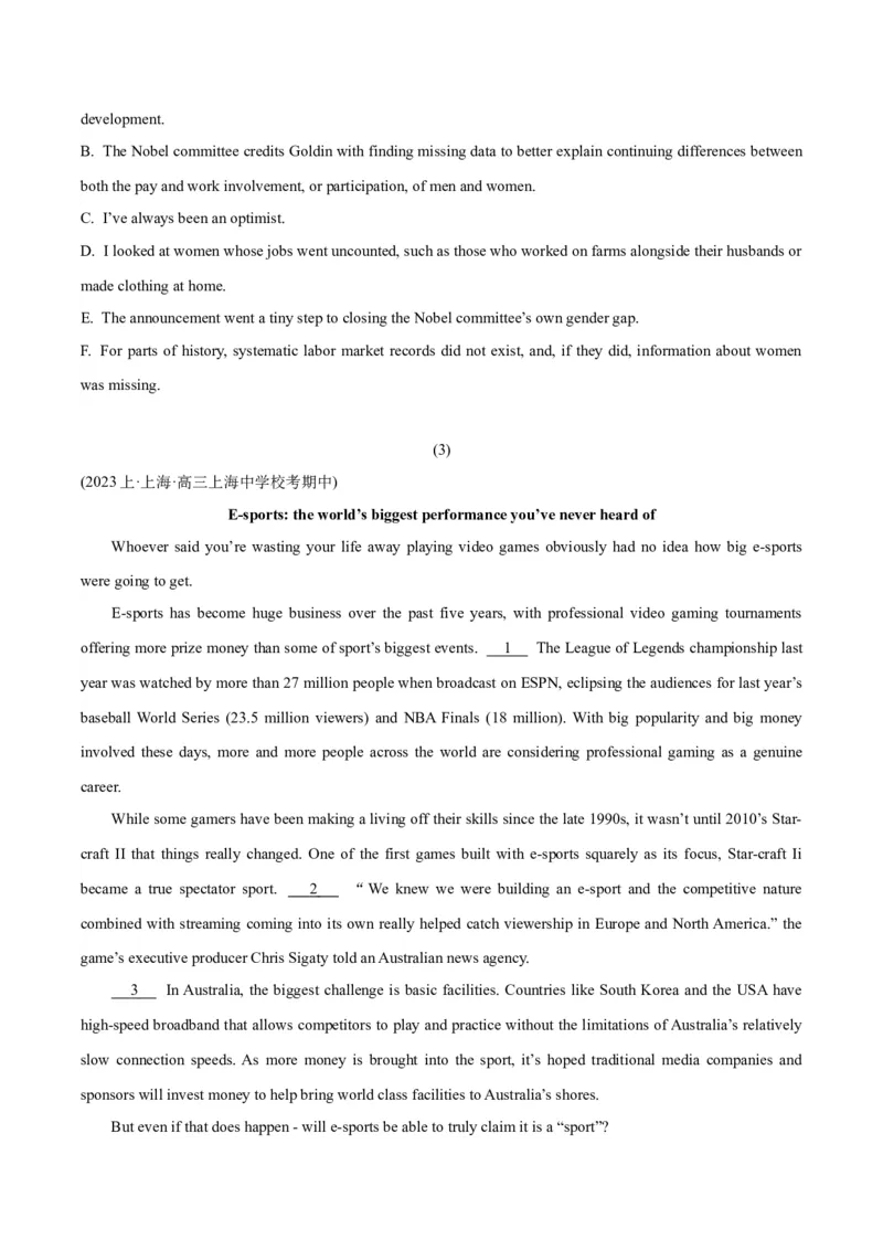 专题15阅读六选四-2024年高考英语二轮热点题型归纳与变式演练（新高考通用）（解析版）_3.2025英语总复习_2024年新高考资料_2.2024二轮复习