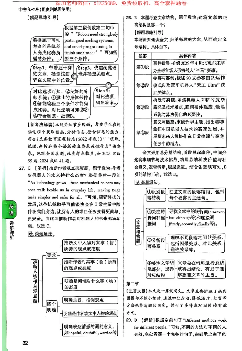 2025《万唯中考&bull;贵州定心卷》答案解析_初中资料合集_万唯2025版万唯中考《定心卷》全国地方版实时更新（已更11省）_2025万唯中考《定心卷》5科（贵州）