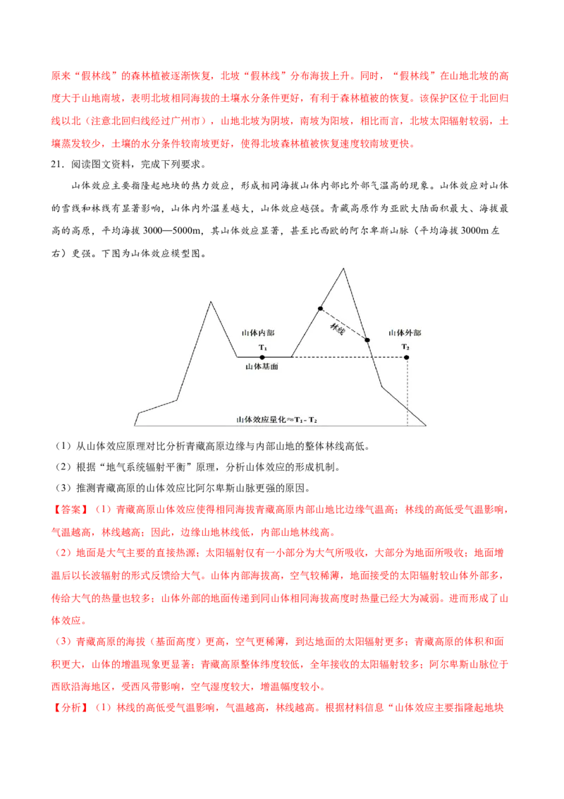 地理微考点：林线-备战2023年高考总复习地理微考点狙击与专项突破(2)_9.2025地理总复习_2023年新高考复习资料_专项复习_备战2023年高考地理总复习微考点狙击与专项测练_先导辑
