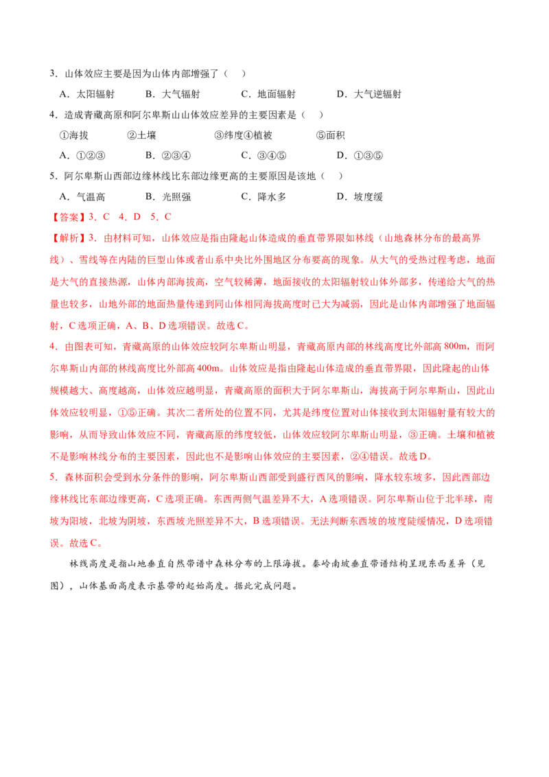 地理微考点：林线-备战2023年高考总复习地理微考点狙击与专项突破(2)_9.2025地理总复习_2023年新高考复习资料_专项复习_备战2023年高考地理总复习微考点狙击与专项测练_先导辑