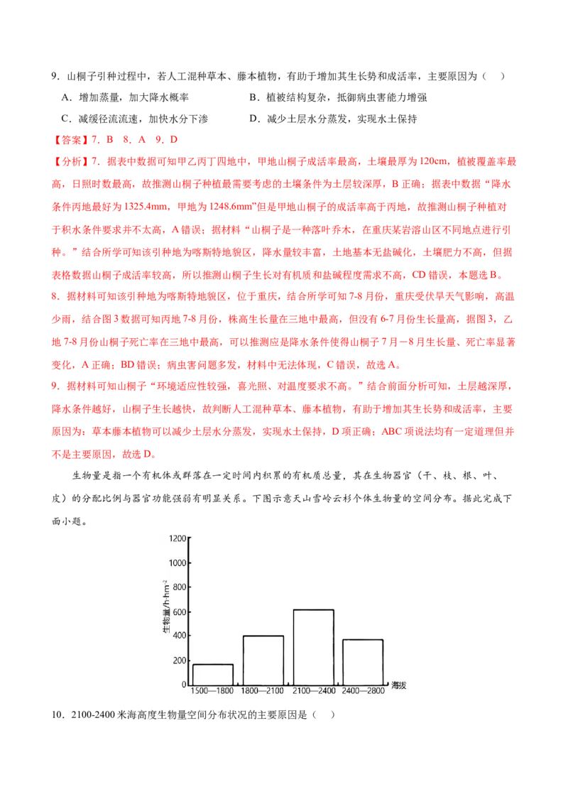 地理微考点：地形对光照的影响-备战2023年高考总复习地理微考点狙击与专项突破_9.2025地理总复习_2023年新高考复习资料_专项复习_备战2023年高考地理总复习微考点狙击与专项测练