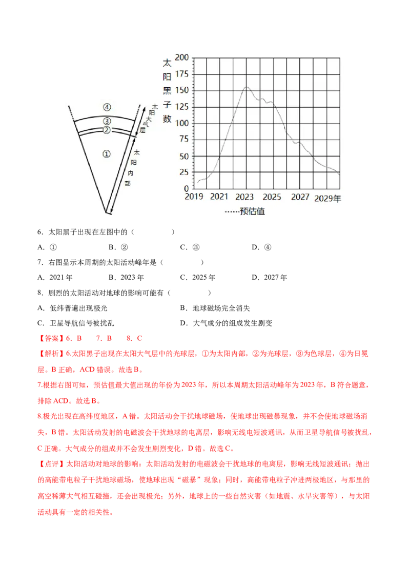 专题03宇宙中的地球-备战2023年高考地理一轮复习精讲精练（解析版）_9.2025地理总复习_赠品通用版（老高考）复习资料_一轮复习_备战2023年高考地理一轮复习精讲精练