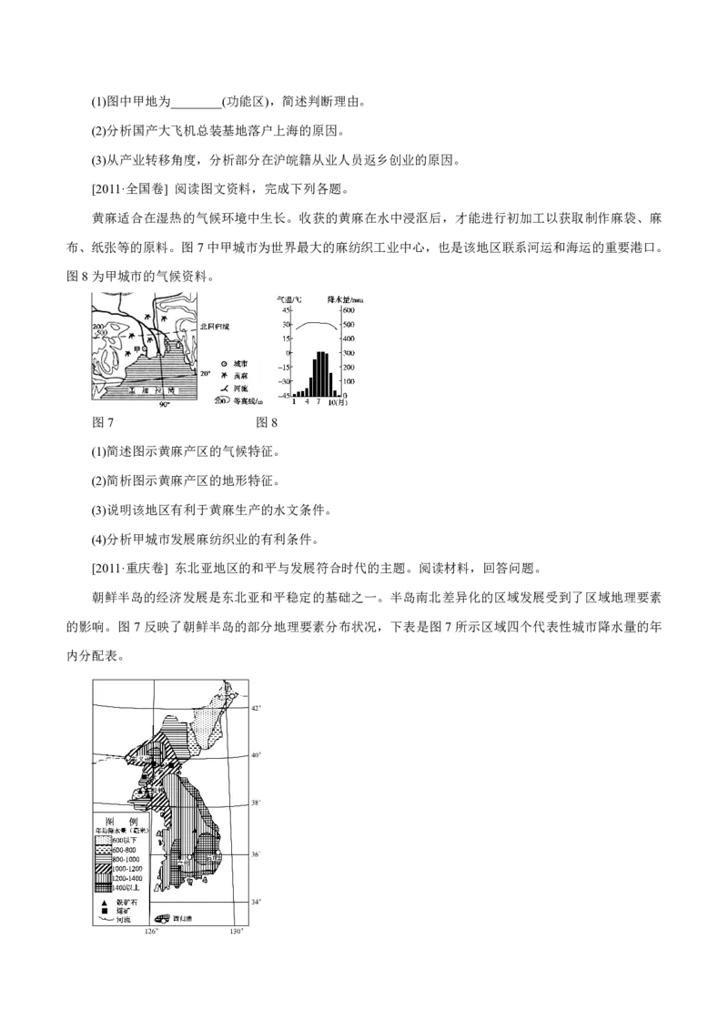 专题11工业与服务业（原卷版）_9.2025地理总复习_2023年新高考复习资料_专项复习_十年高考真题地理分项解析_十年高考真题地理分项解析（第7-12专题）