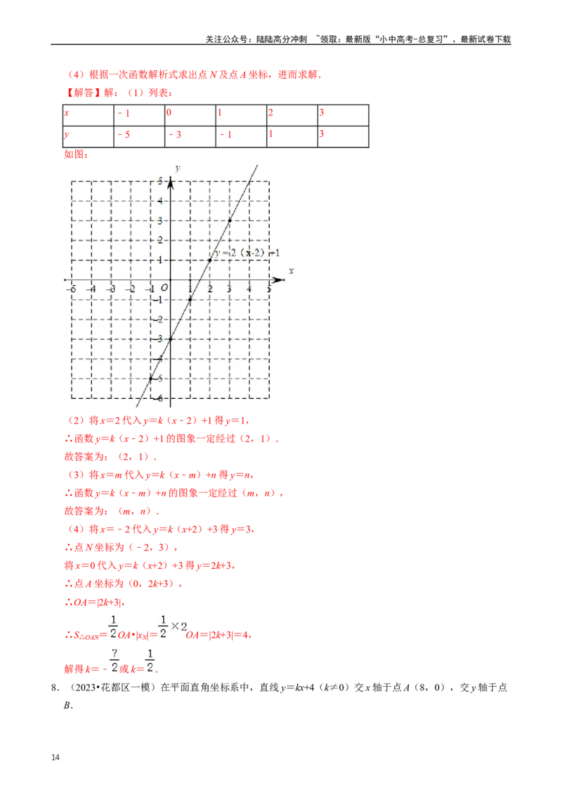重难点05反比例函数与一次函数的综合（解析版）_02中考总复习（2026版更新中）_02-数学-中考总复习_2024年中考复习资料_三轮冲刺资料_完2024年中考数学复习冲刺过关（全国通用）
