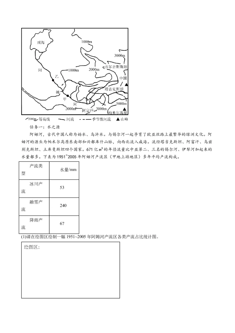 专题3新高考新题型攻略（练习）（原卷版）_9.2025地理总复习_2024年新高考资料_2.2024二轮复习_2024年高考地理二轮复习讲练测（新教材新高考）_攻略