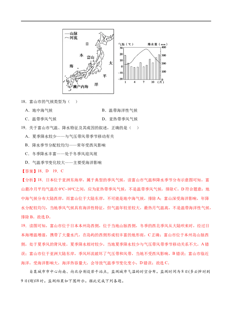 专题14大气的运动-2023年高考地理一轮复习小题多维练（解析版）_9.2025地理总复习_2023年新高考复习资料_一轮复习_2023年高考地理一轮复习小题多维练（新高考专用）_大气的运动
