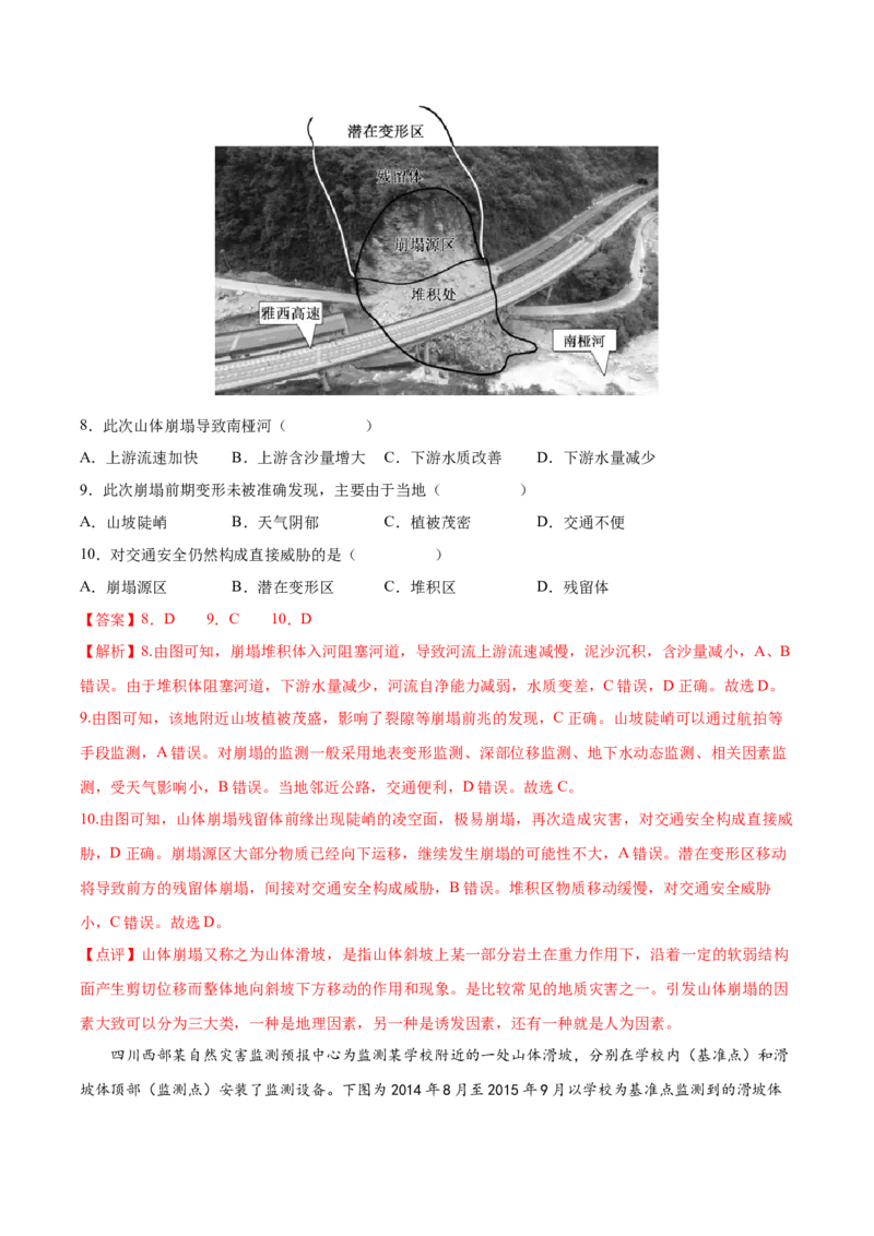 专题10自然灾害-备战2023年高考地理一轮复习精讲精练（解析版）_9.2025地理总复习_2023年新高考复习资料_一轮复习_备战2023年高考地理一轮复习精讲精练