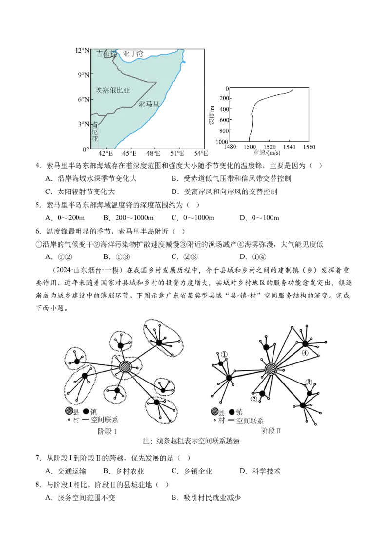 专题1核心素养（练习）（原卷版）_9.2025地理总复习_2024年新高考资料_2.2024二轮复习_2024年高考地理二轮复习讲练测（新教材新高考）_能力
