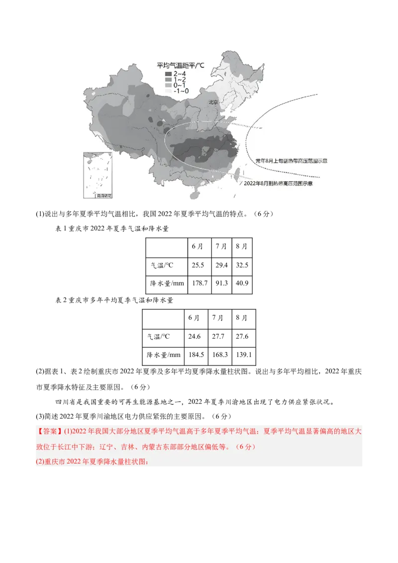 专题22中国的气候（专项训练）-必刷题2025年高考地理一轮复习区域地理专项训练（解析版）_9.2025地理总复习_2025年新高考资料_一轮复习