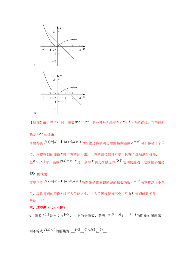专题07函数的图象（解析版）_2.2025数学总复习_2024年新高考资料_3.2024专项复习_更新中2024年新高考数学一轮复习之题型归纳与重难专题突破提升（新高考专用）_第二章基本初等函数