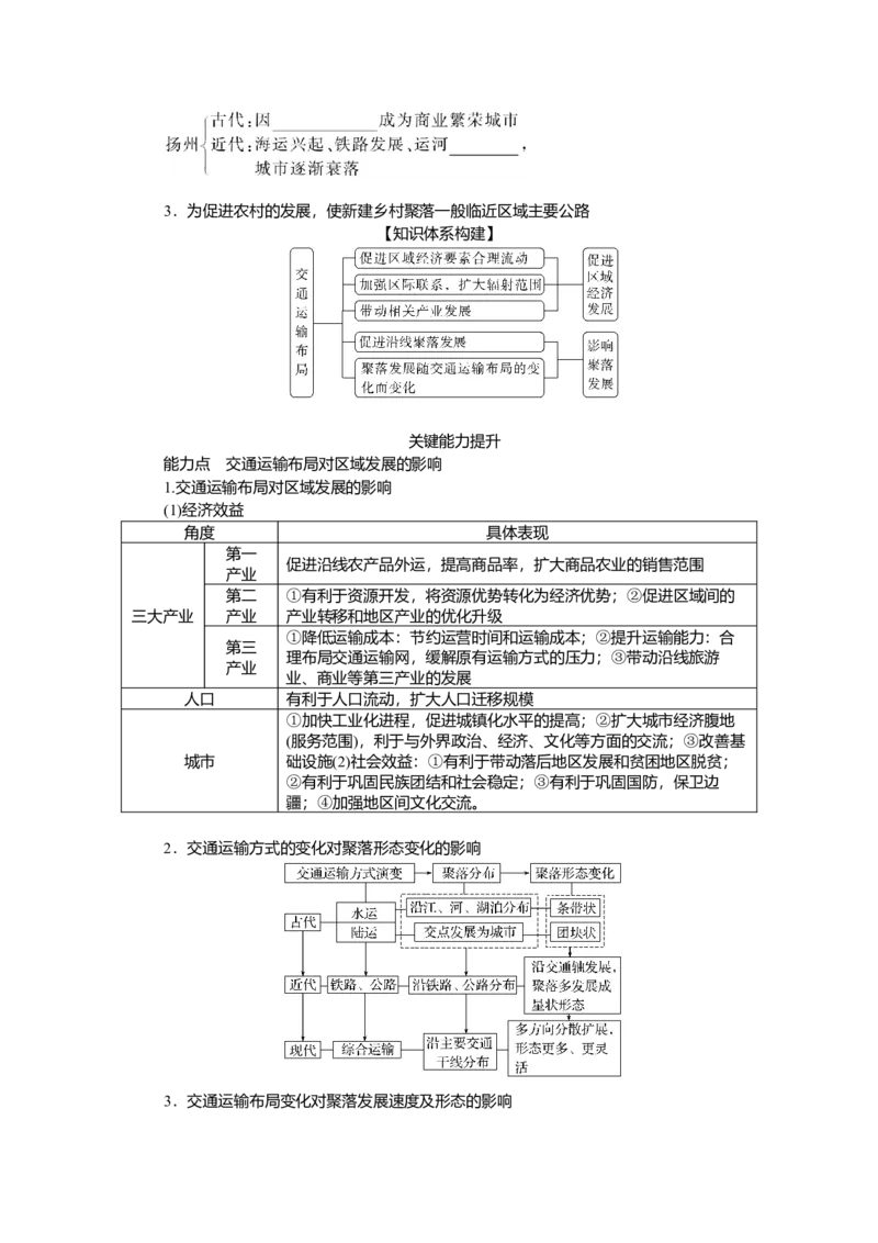 2025届高中地理人教版一轮复习第56课时导学案：交通运输布局对区域发展的影响_9.2025地理总复习_2025年新高考资料_一轮复习