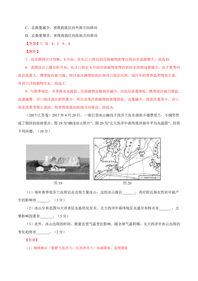 专题04地球上的水（解析版）_9.2025地理总复习_2023年新高考复习资料_专项复习_十年高考真题地理分项解析_十年高考真题地理分项解析（第1-6专题）