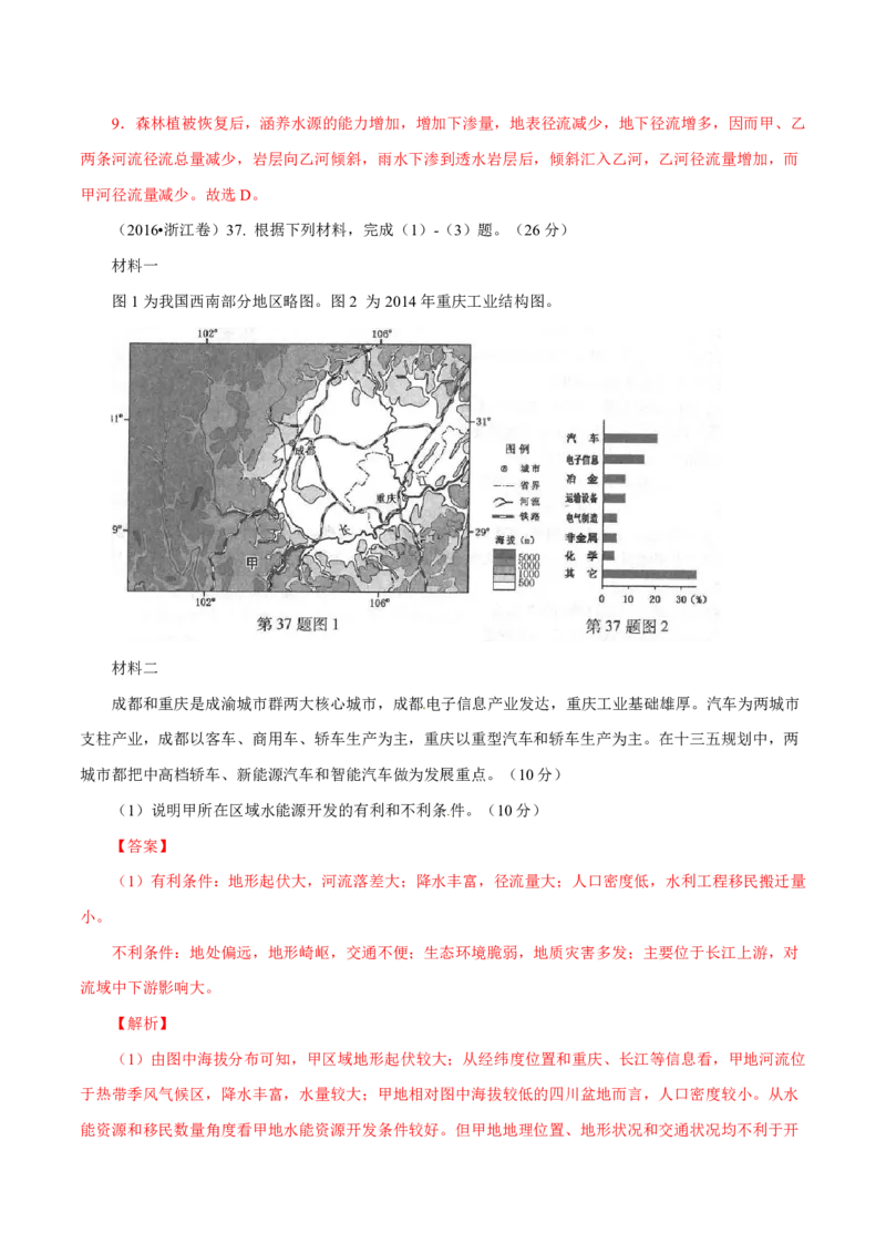 专题04地球上的水（解析版）_9.2025地理总复习_2023年新高考复习资料_专项复习_十年高考真题地理分项解析_十年高考真题地理分项解析（第1-6专题）
