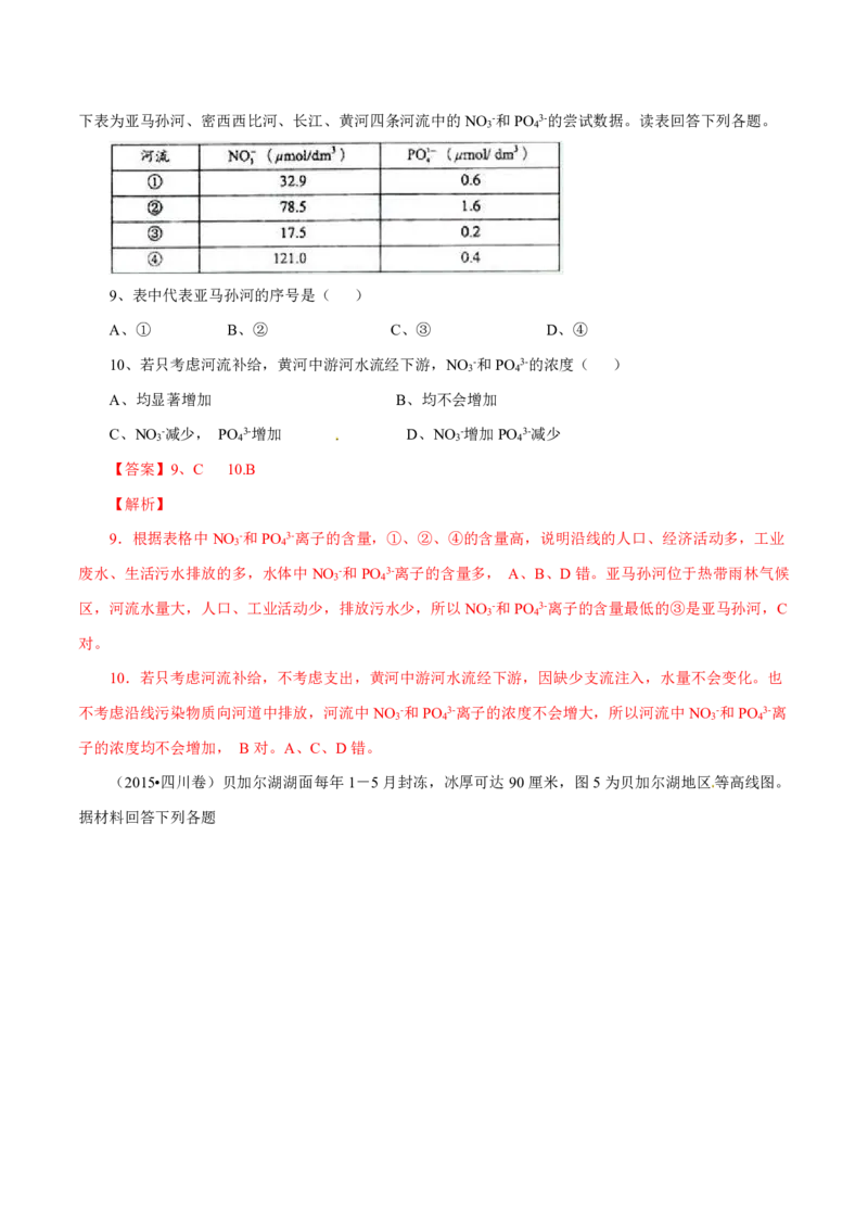 专题04地球上的水（解析版）_9.2025地理总复习_2023年新高考复习资料_专项复习_十年高考真题地理分项解析_十年高考真题地理分项解析（第1-6专题）