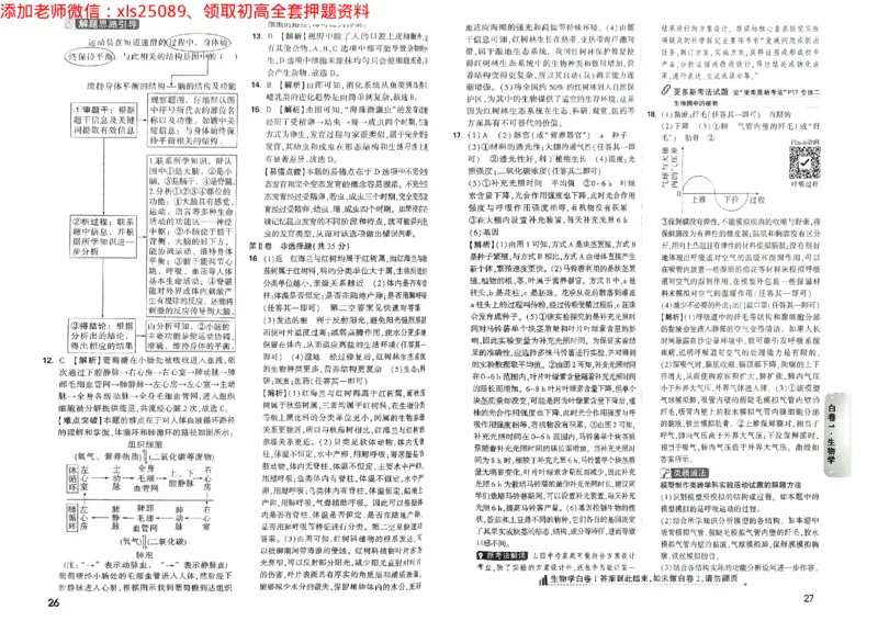 黑白卷地理生物答案_初中资料合集_万唯2025万唯中考《黑白卷-地生》多地版本（已更12省）_2025《万唯中考&bull;黑白卷》地生（山西）