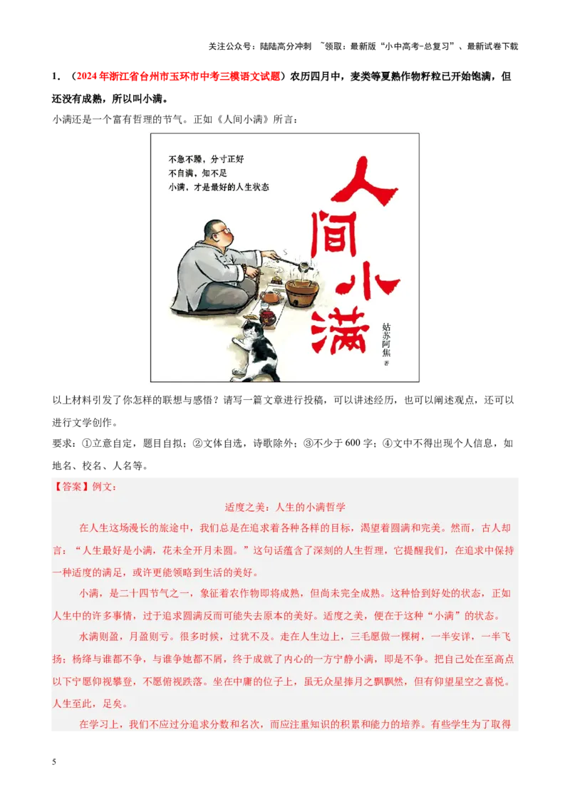 重难点10作文（解析版）_02中考总复习（2026版更新中）_01-语文-中考总复习_2025年中考资料_2025年中考语文二轮重点专题专练_重难点10作文-2025年中考语文二轮重点专题专练（全国通用）