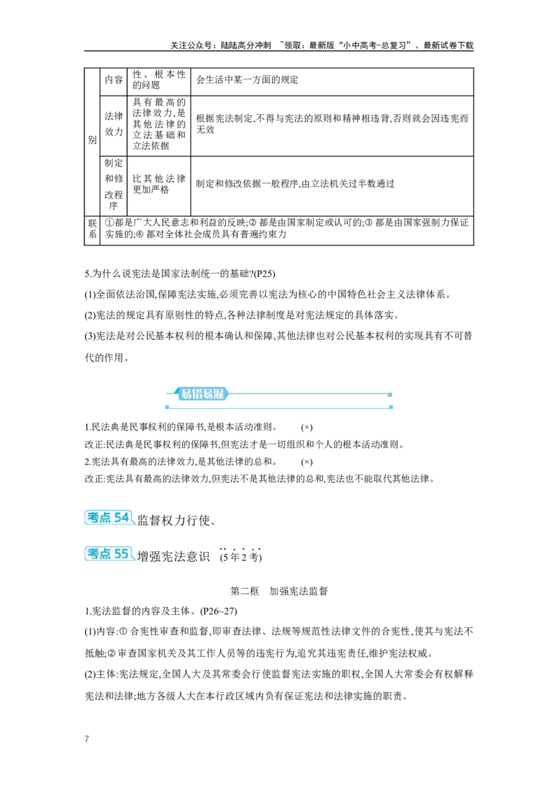 第一单元坚持宪法至上学案（含答案）2025年中考道德与法治统编版一轮复习教材梳理_02中考总复习（2026版更新中）_07-道法-中考总复习_2025中考复习资料