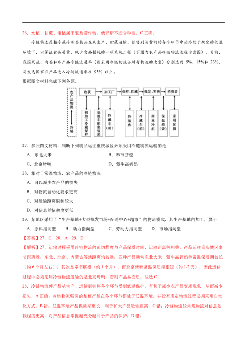 专题09产业区位因素-2023年高考地理一轮复习小题多维练（原卷版）_9.2025地理总复习_2023年新高考复习资料_一轮复习_2023年高考地理一轮复习小题多维练（新高考专用）_产业区位因素