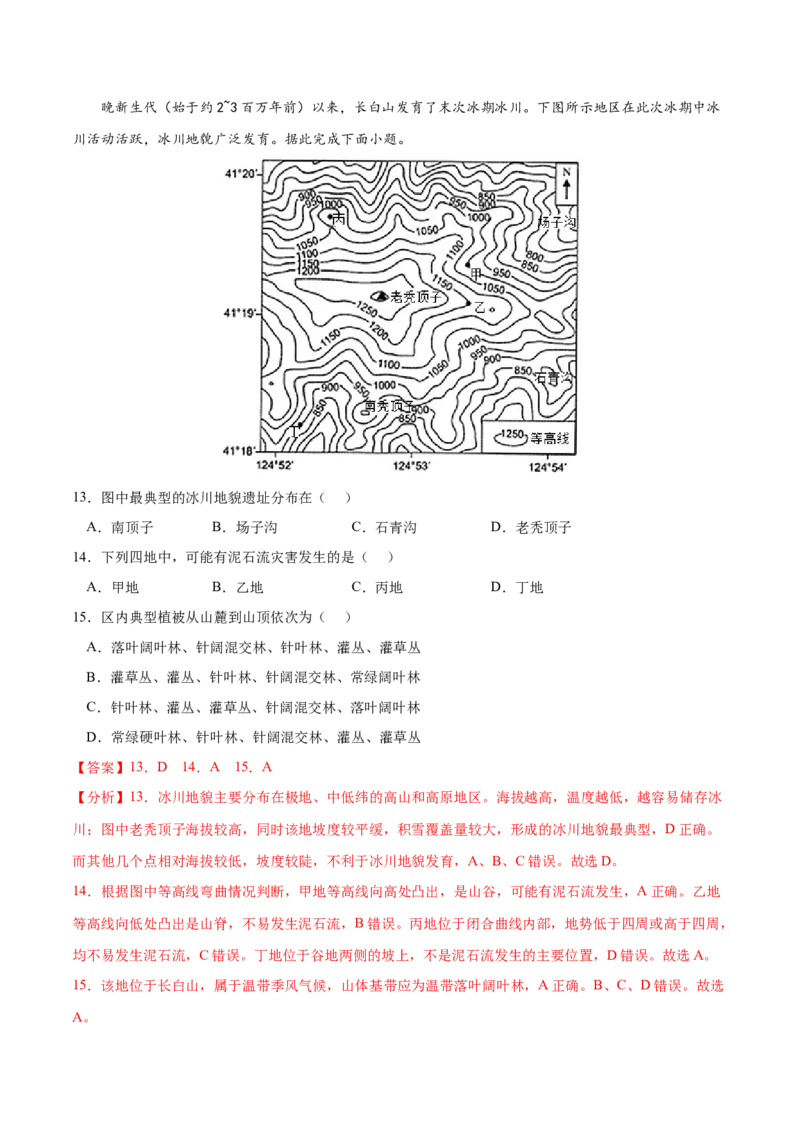 地理微考点：冰川地貌的形成过程图-备战2023年高考总复习地理微考点狙击与专项突破_9.2025地理总复习_2023年新高考复习资料_专项复习_备战2023年高考地理总复习微考点狙击与专项测练