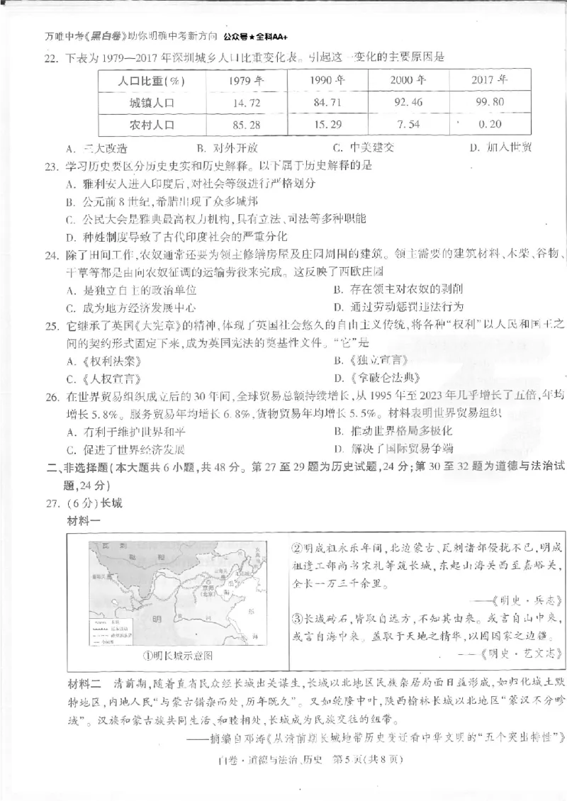 2025《万唯中考&bull;徐州黑白卷》政史白卷_初中资料合集_2025《万唯中考&bull;黑白卷》多地方版（更30省）_2025《万唯中考&bull;黑白卷》7科全套（徐州）