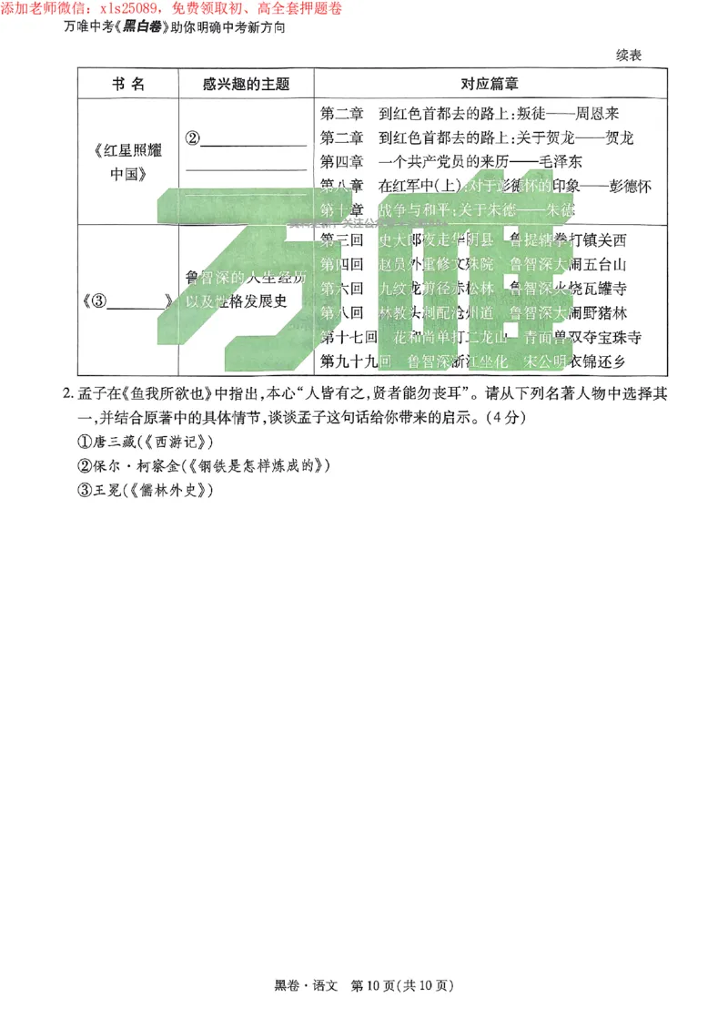 2025《万唯中考&bull;广州黑白卷》语文黑卷_初中资料合集_2025《万唯中考&bull;黑白卷》多地方版（更30省）_2025《万唯中考&bull;黑白卷》7科全套（广州）