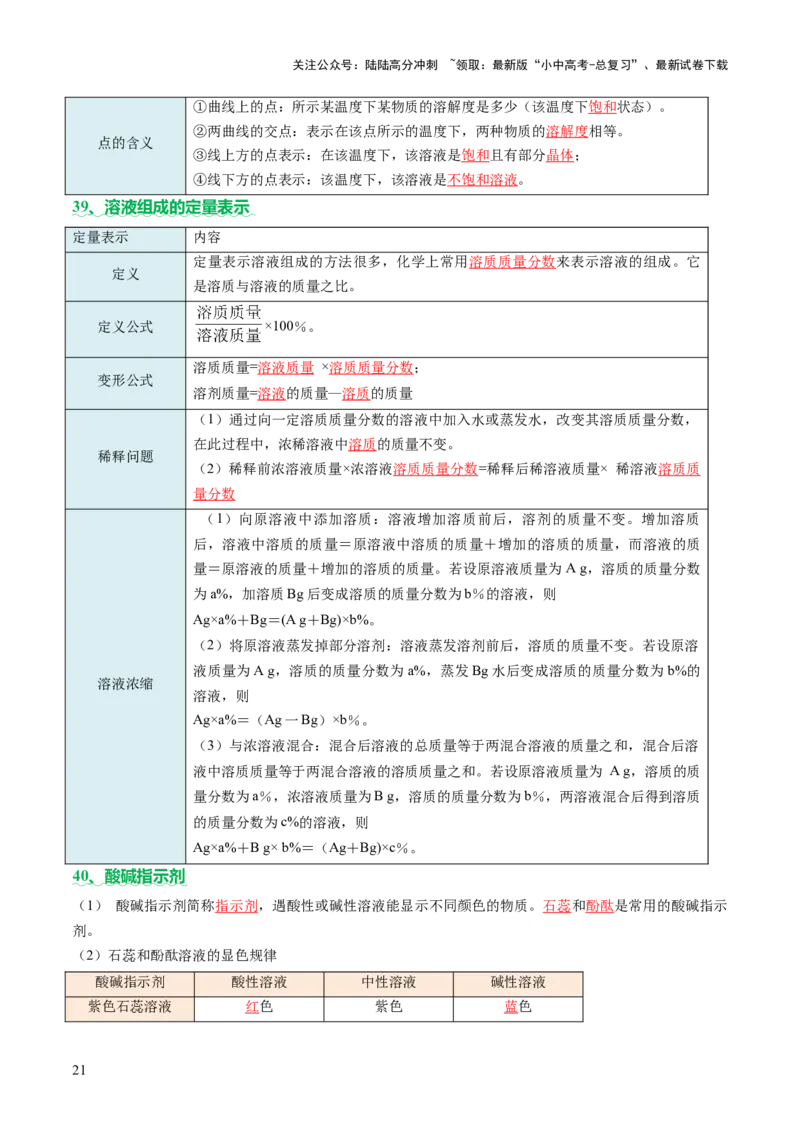 速记三中考必考核心知识（讲练）（解析版）_02中考总复习（2026版更新中）_05-化学-中考总复习_2025年中考复习资料_2025中考二轮课件ppt+讲义+练习化学_讲义+练习