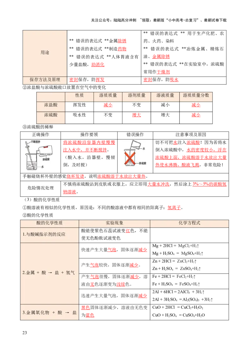 速记三中考必考核心知识（讲练）（解析版）_02中考总复习（2026版更新中）_05-化学-中考总复习_2025年中考复习资料_2025中考二轮课件ppt+讲义+练习化学_讲义+练习