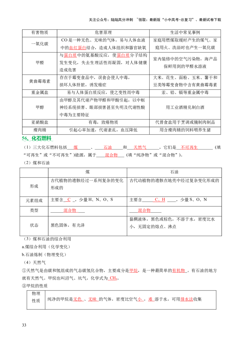 速记三中考必考核心知识（讲练）（解析版）_02中考总复习（2026版更新中）_05-化学-中考总复习_2025年中考复习资料_2025中考二轮课件ppt+讲义+练习化学_讲义+练习