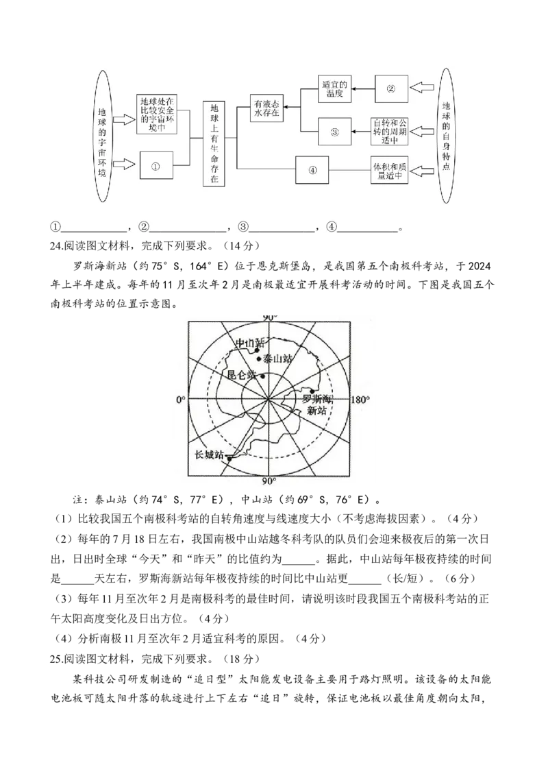 专题二宇宙中的地球&mdash;2025届高考地理考点剖析同步练习（含答案解析）_9.2025地理总复习_2025年新高考资料_一轮复习_2025届高考地理一轮复习考点剖析同步练习（含答案解析）