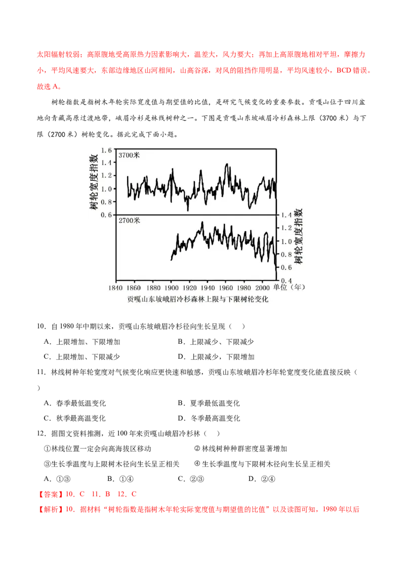 地理微考点：林线-备战2023年高考总复习地理微考点狙击与专项突破_9.2025地理总复习_2023年新高考复习资料_专项复习_备战2023年高考地理总复习微考点狙击与专项测练_先导辑