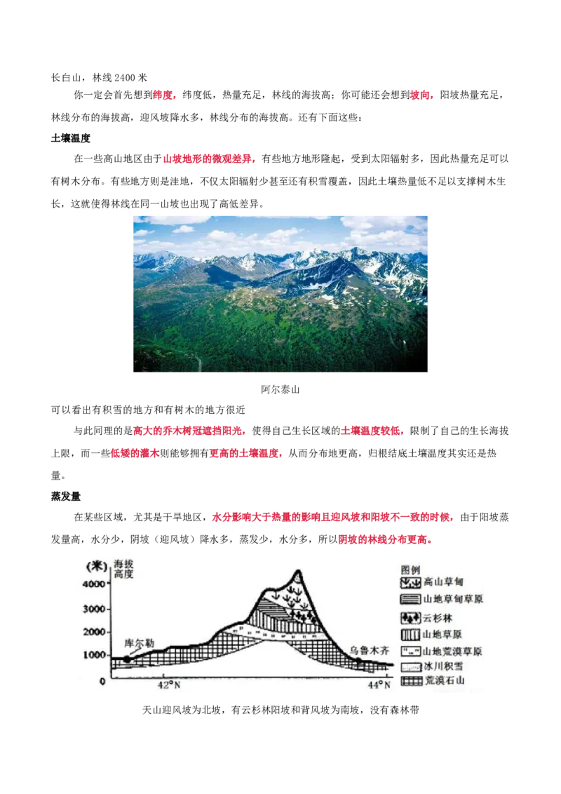 地理微考点：林线-备战2023年高考总复习地理微考点狙击与专项突破_9.2025地理总复习_2023年新高考复习资料_专项复习_备战2023年高考地理总复习微考点狙击与专项测练_先导辑