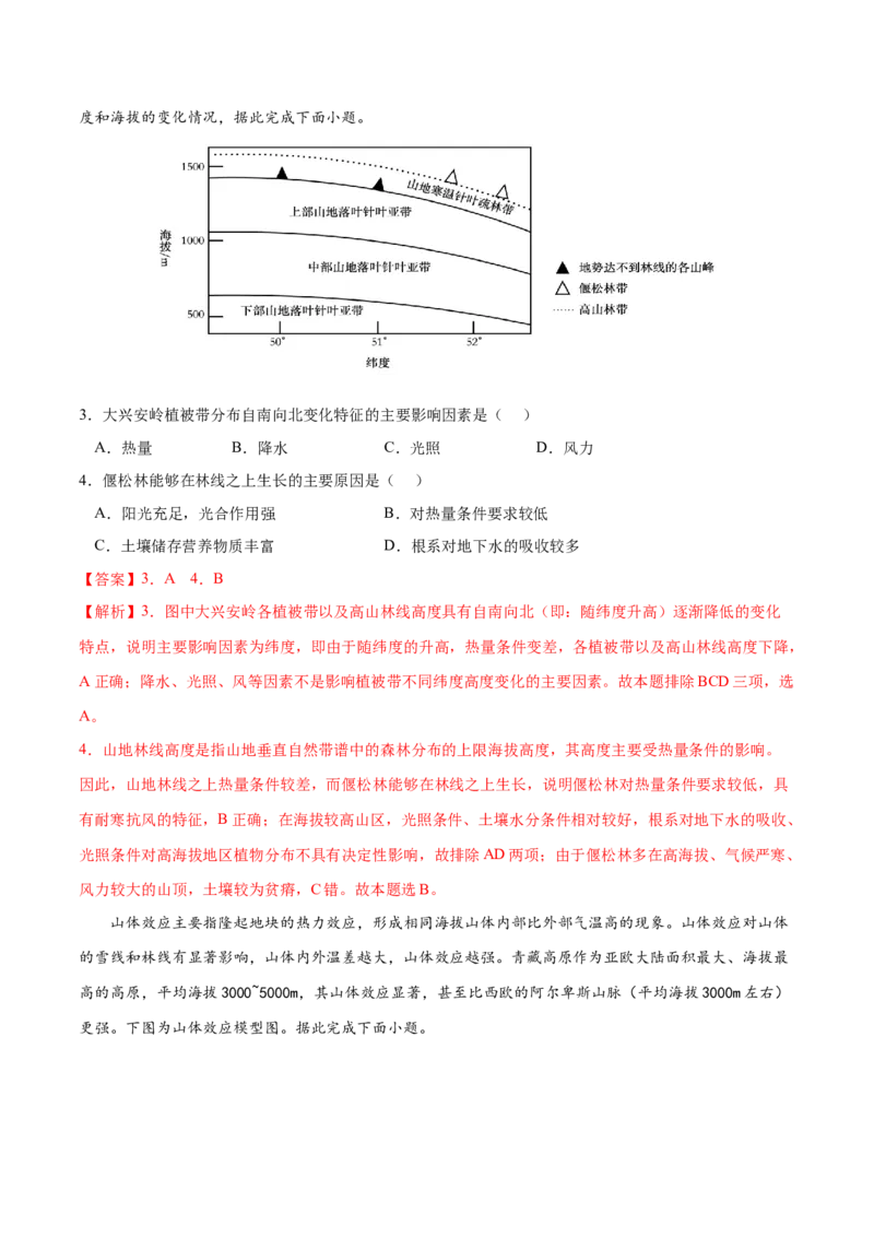 地理微考点：林线-备战2023年高考总复习地理微考点狙击与专项突破_9.2025地理总复习_2023年新高考复习资料_专项复习_备战2023年高考地理总复习微考点狙击与专项测练_先导辑
