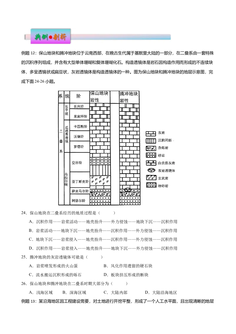 专题6地貌（讲义）（原卷版）_9.2025地理总复习_2024年新高考资料_3.2024专项复习_备战2024年高考地理总复习专题考点+微专题集成讲练辑