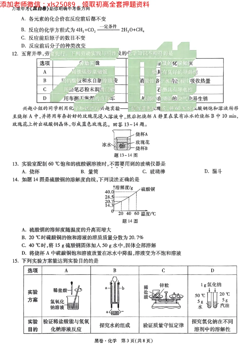 2025广东中考黑卷-化学(1)_初中资料合集_2025《万唯中考&bull;黑白卷》多地方版（更30省）_2025《万唯中考&bull;黑白卷》7科全套（广东）_黑卷七科试卷