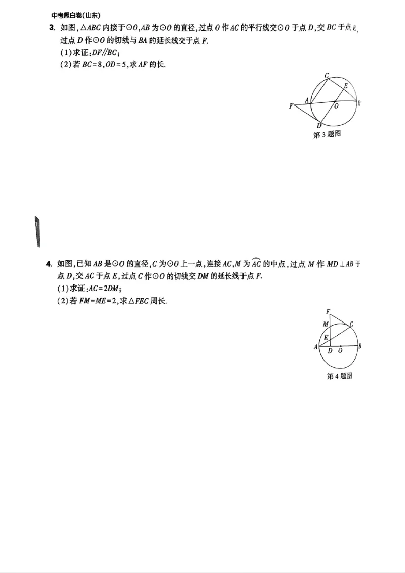 重难点题_初中资料合集_2025《万唯中考&bull;黑白卷》多地方版（更30省）_2025《万唯中考&bull;黑白卷》语文、数学、物理、化学、道法（山东）