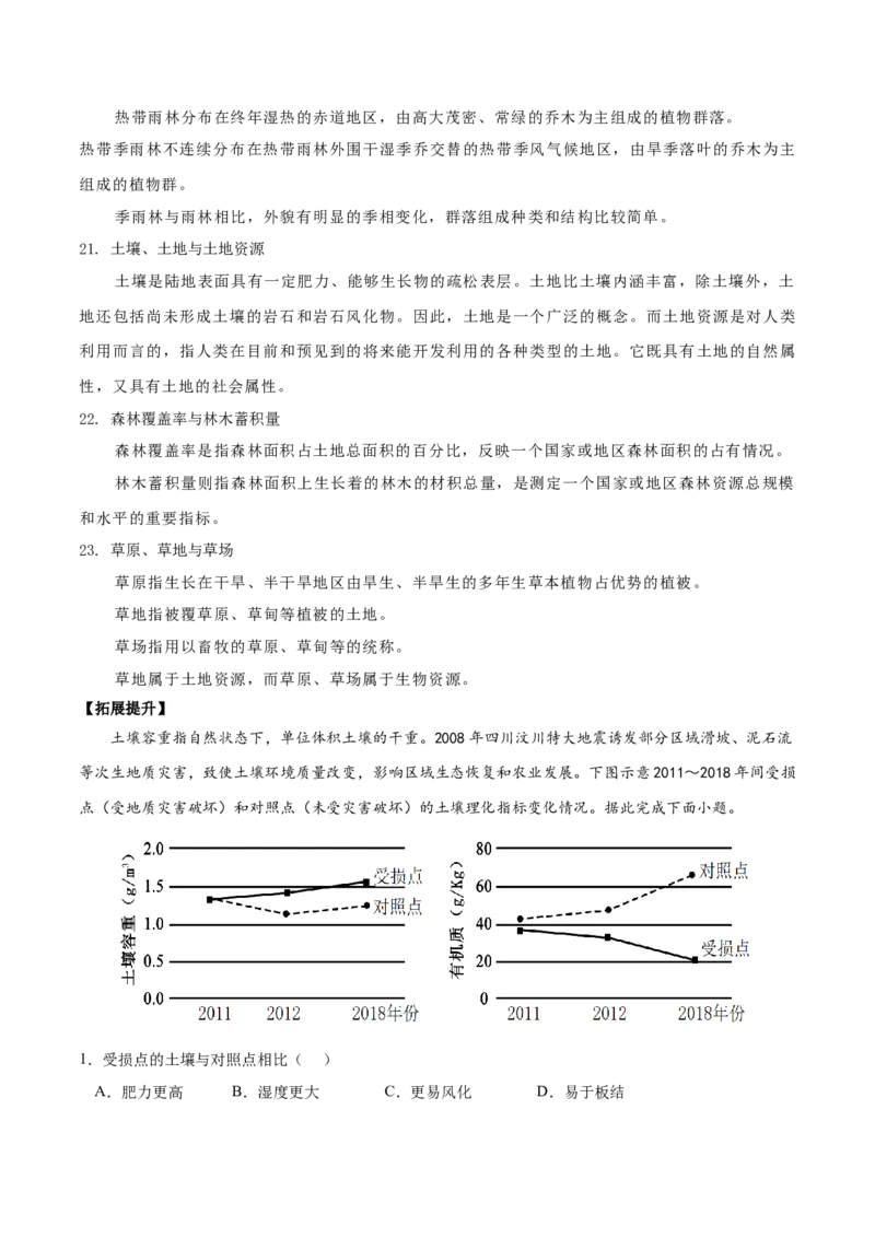地理微考点：土壤植被-备战2023年高考总复习地理微考点狙击与专项突破_9.2025地理总复习_2023年新高考复习资料_专项复习_备战2023年高考地理总复习微考点狙击与专项测练_先导辑