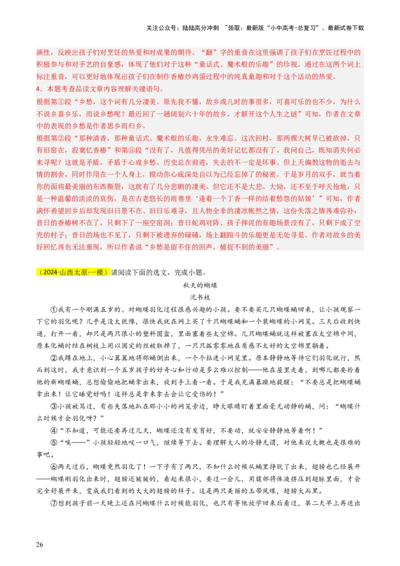 通关07记叙文阅读（解析版）_02中考总复习（2026版更新中）_01-语文-中考总复习_2024年中考资料_三轮复习_备战2024年中考语文抢分秘籍（全国通用）