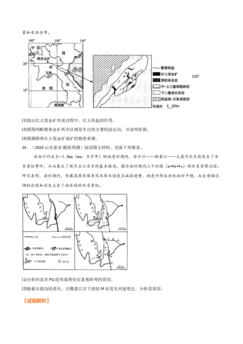 专题09岩石圈物质循环、内力作用与地表形态（思维导图+6大知识点+5个能力拓展）2025年高考地理一轮复习知识清单_9.2025地理总复习_2025年新高考资料_一轮复习