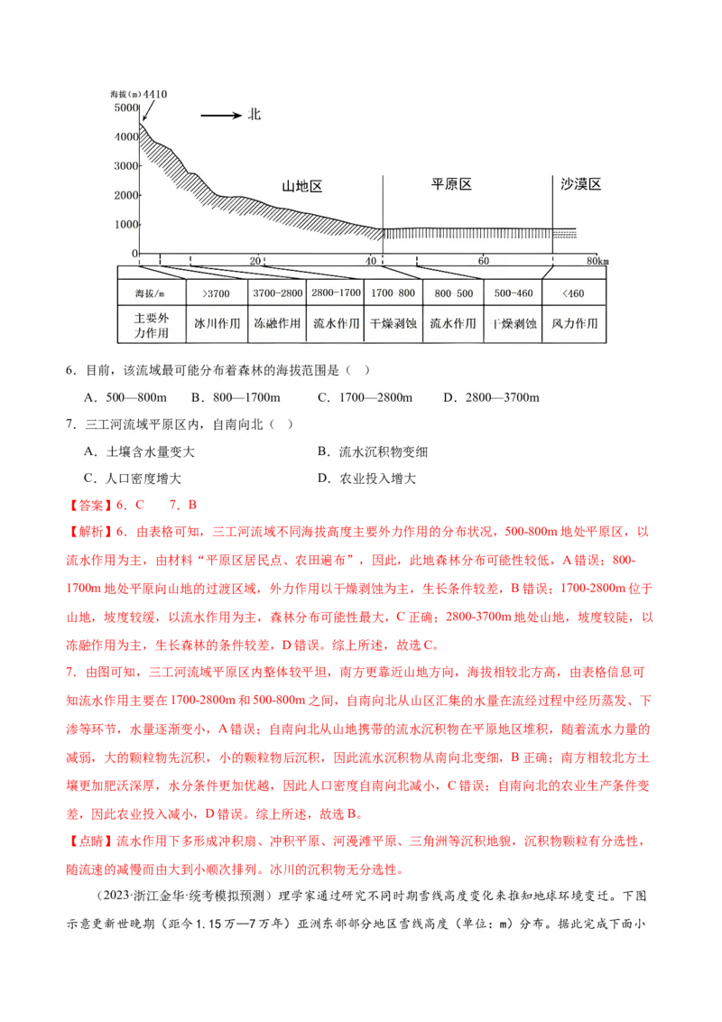 专题06自然环境的整体性和差异性（测试卷）（解析版）_9.2025地理总复习_2024年新高考资料_1.2024一轮复习_2024年高考地理一轮复习讲练测（新教材新高考）