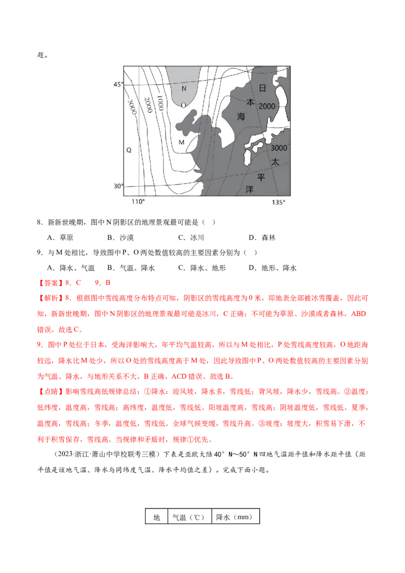 专题06自然环境的整体性和差异性（测试卷）（解析版）_9.2025地理总复习_2024年新高考资料_1.2024一轮复习_2024年高考地理一轮复习讲练测（新教材新高考）
