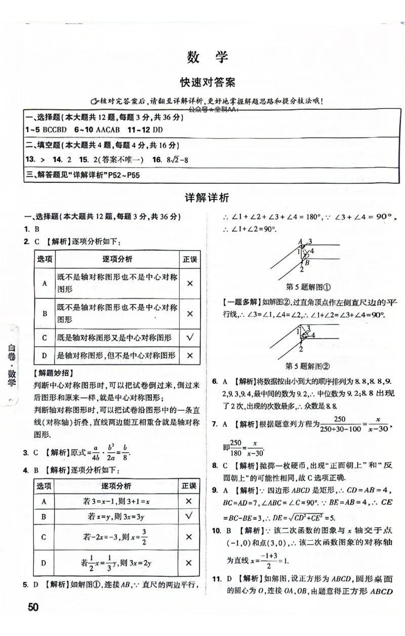 2025《万唯中考&bull;贵州黑白卷》黑白卷答案_初中资料合集_2025《万唯中考&bull;黑白卷》多地方版（更30省）_2025《万唯中考&bull;黑白卷》5科全套（贵州）