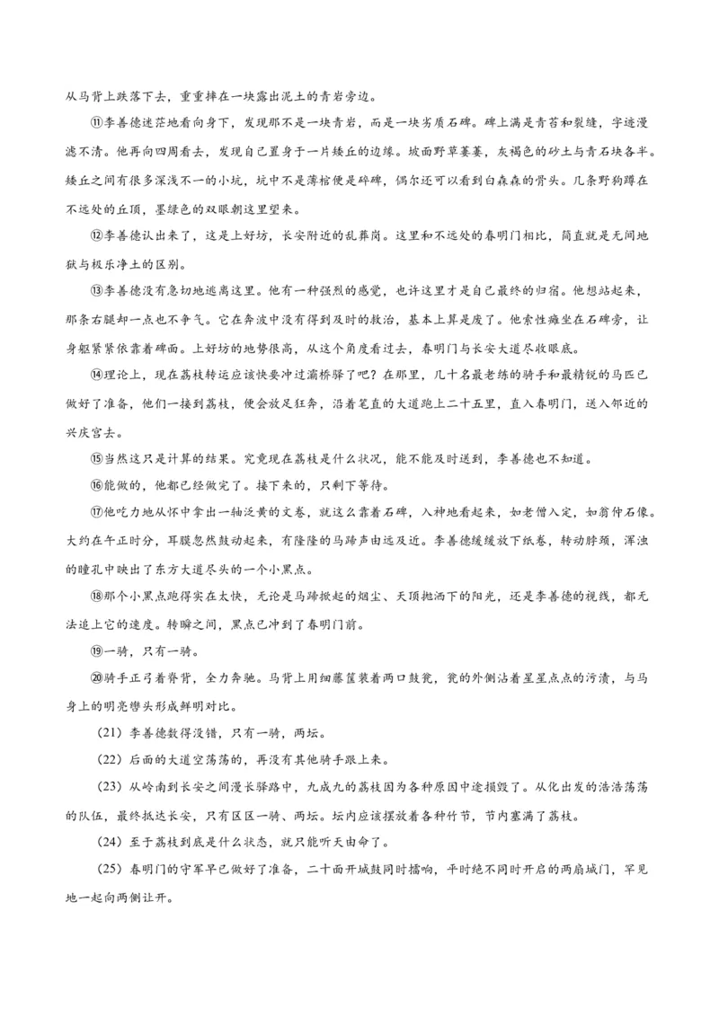 专题08小说形象的理解与分析（练习）-2024年高考语文二轮复习讲练测（新教材新高考）（解析版）(1)_1.2025语文总复习_2024年新高考资料_2.2024二轮复习