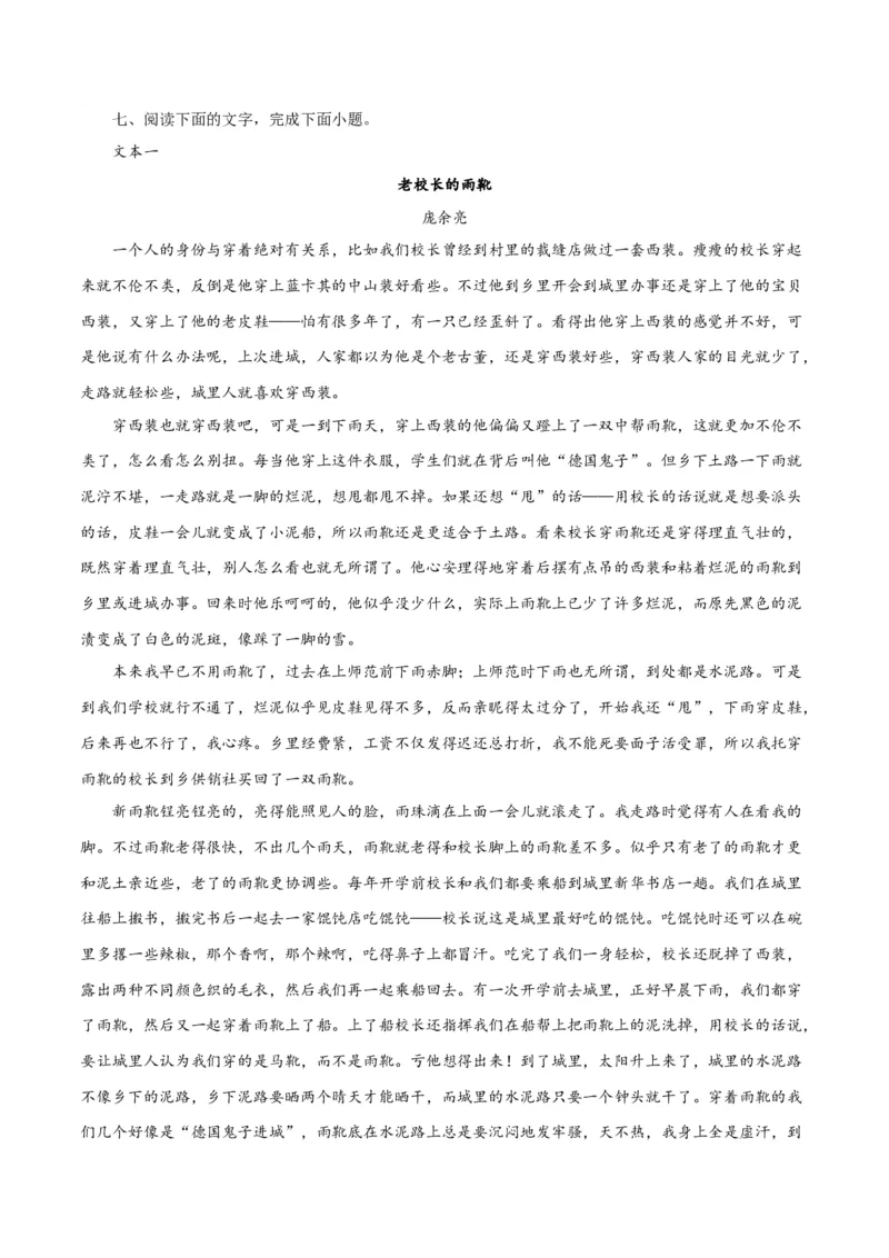 专题08小说形象的理解与分析（练习）-2024年高考语文二轮复习讲练测（新教材新高考）（解析版）(1)_1.2025语文总复习_2024年新高考资料_2.2024二轮复习