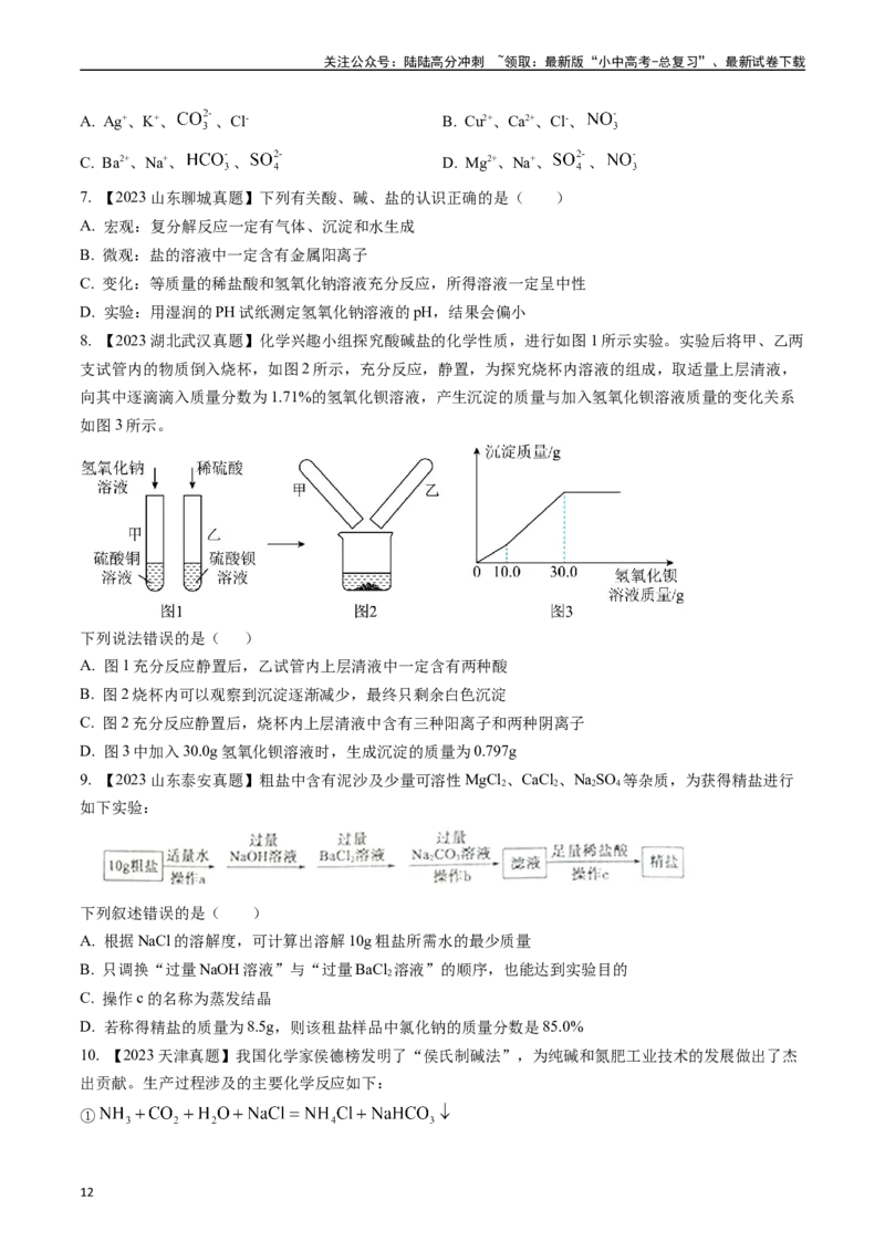 第十一单元盐化肥（讲义）-备战2024年中考化学一轮复习考点帮（人教版）（原卷版）_02中考总复习（2026版更新中）_05-化学-中考总复习_2024年中考复习资料_一轮复习资料_考点过关讲义