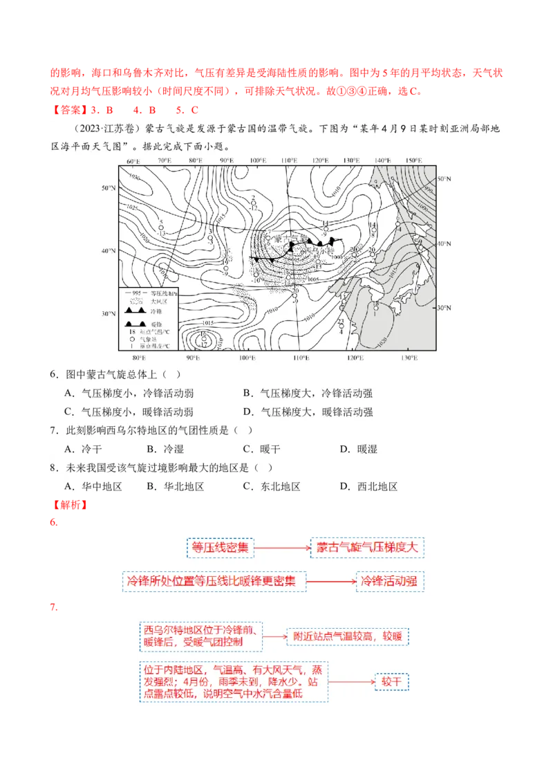 专题03大气运动规律（讲义）（解析版）_9.2025地理总复习_2024年新高考资料_2.2024二轮复习_2024年高考地理二轮复习讲练测（新教材新高考）